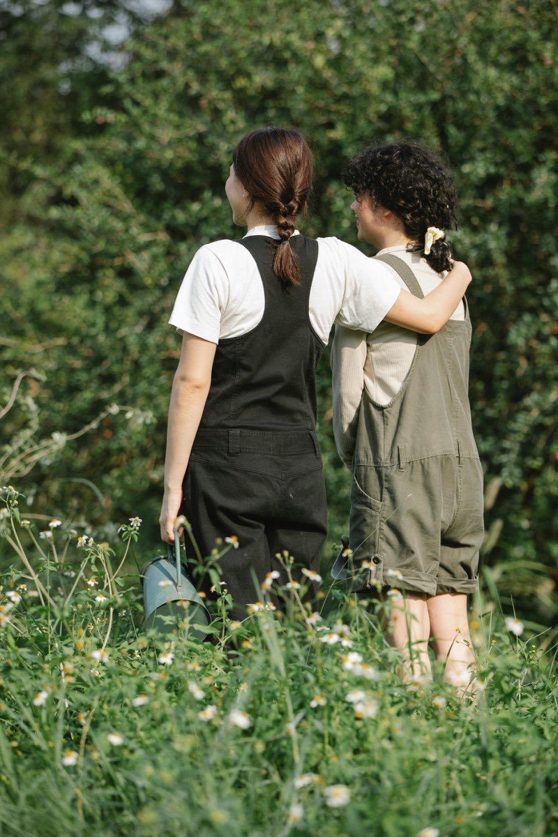 Two people sharing a warm, meaningful connection indoors