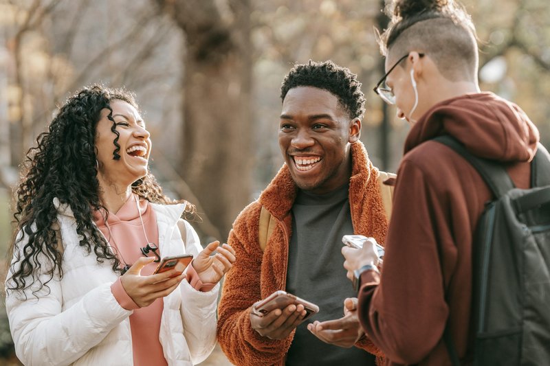 Diverse group connecting in a cozy community space