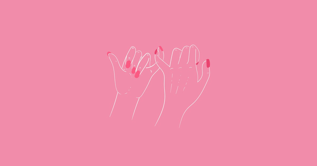 Two hands making a pinky promise, representing one close friendship