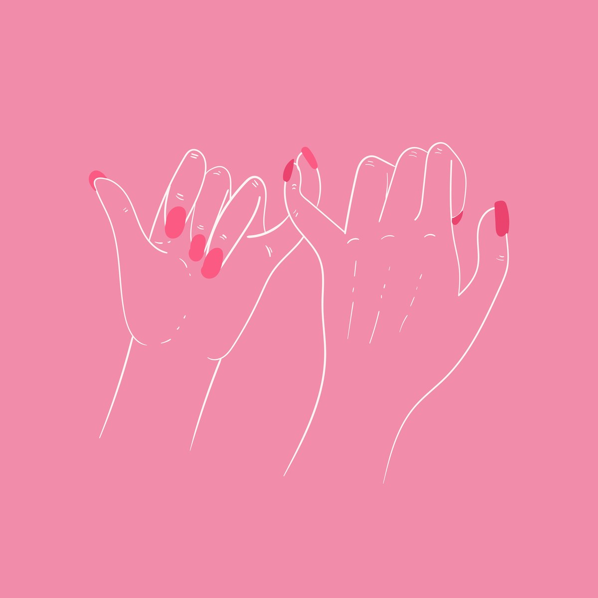Illustration of two hands making a pinky promise, representing one close one-on-one friendship